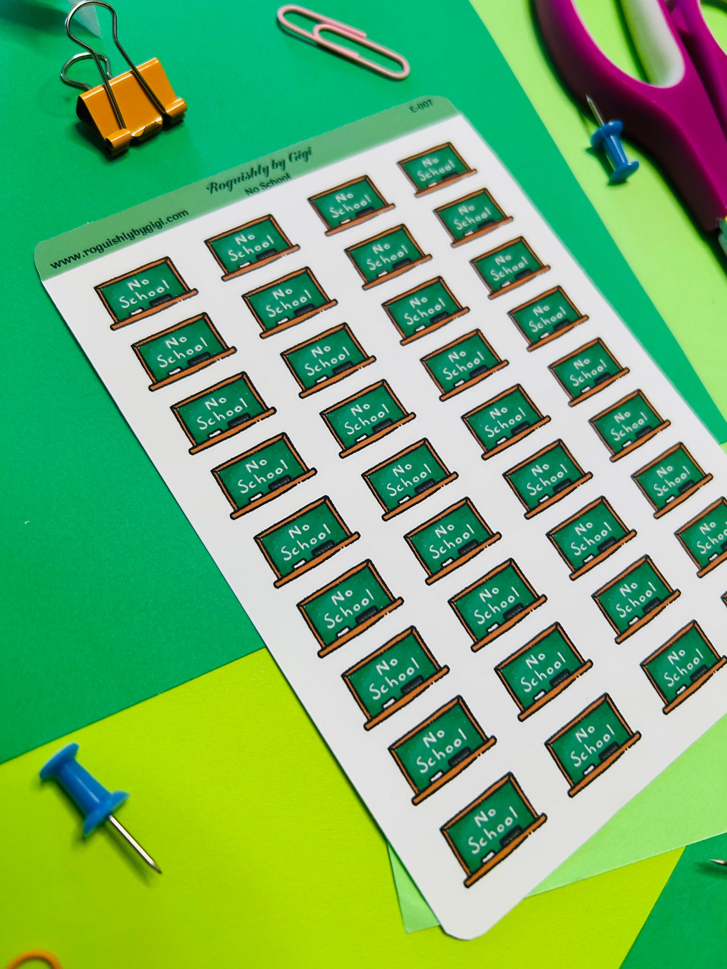 No School Planner Sticker Sheet