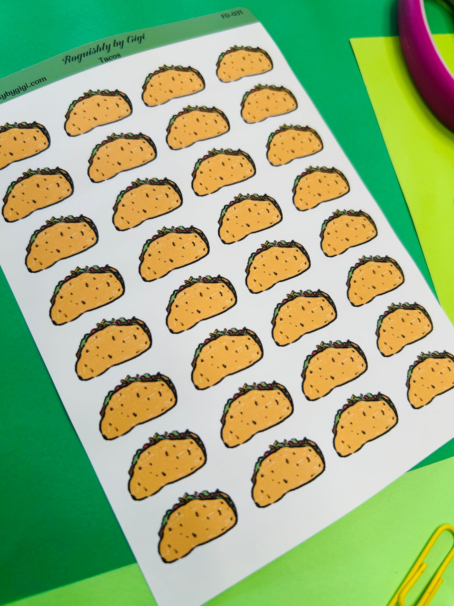 Taco Planner Sticker Sheet