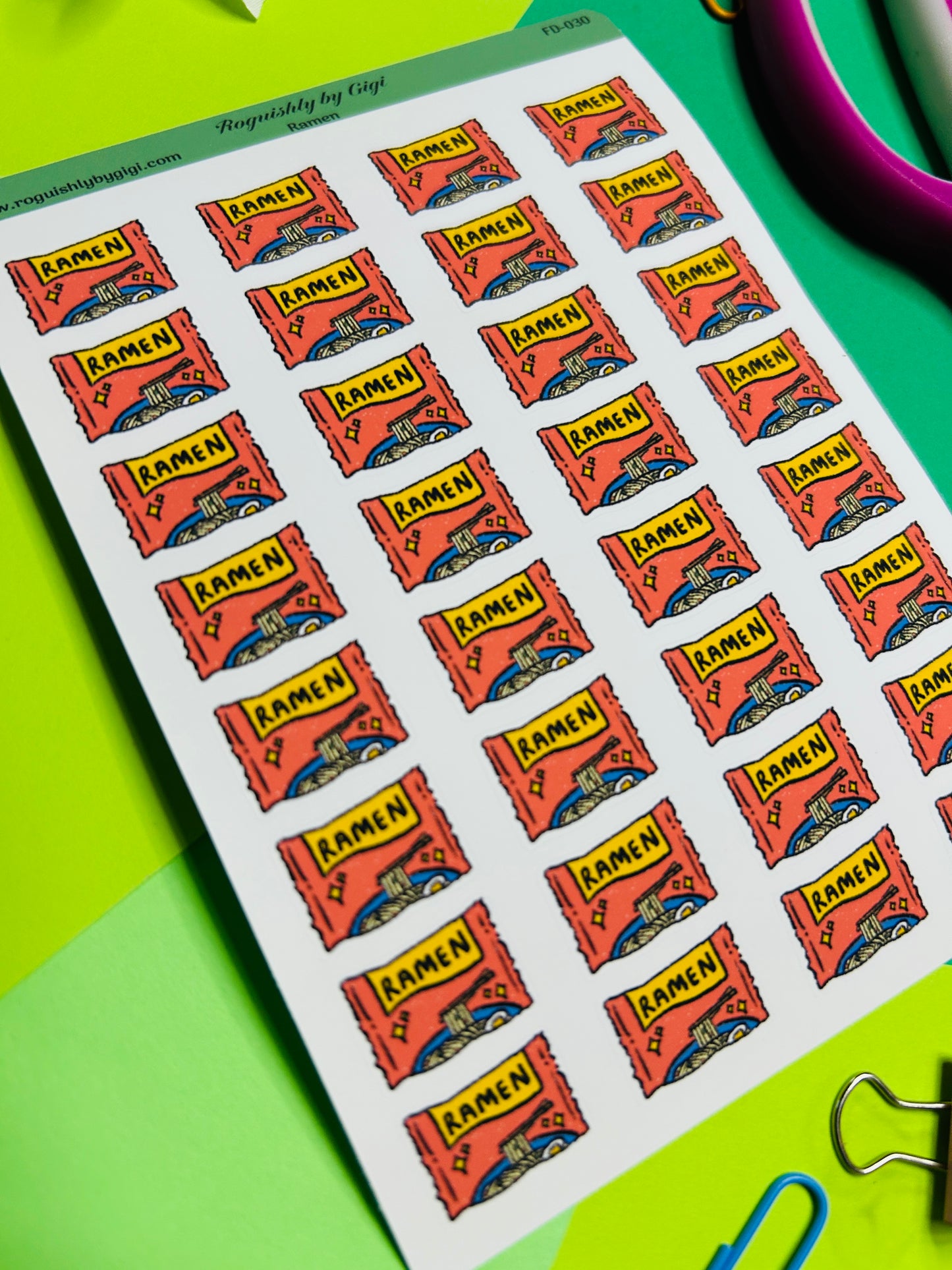 Ramen Planner Sticker Sheet