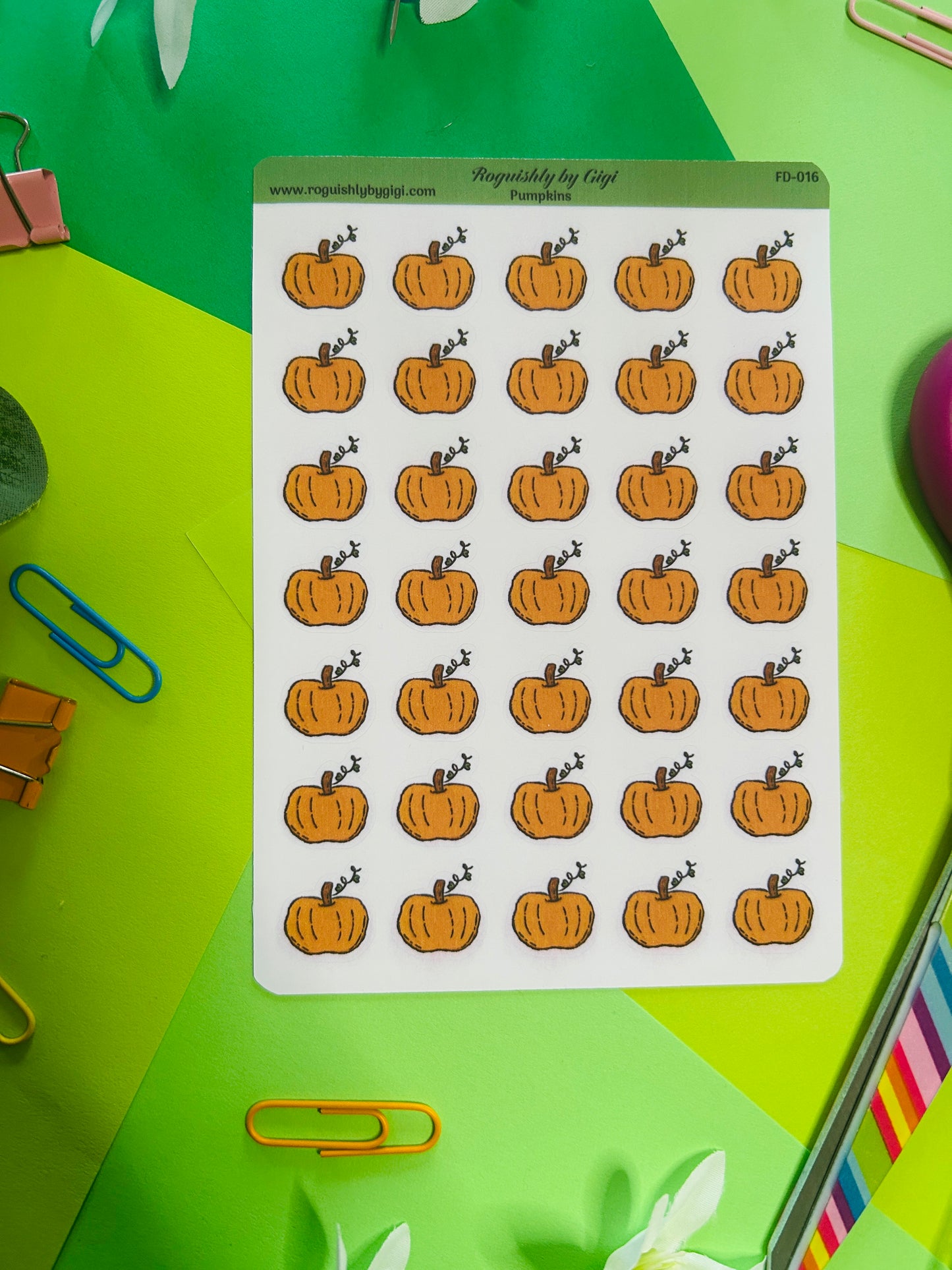Pumpkin Planner Sticker Sheet