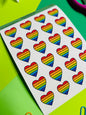 Rainbow Hearts Planner Sticker Sheet