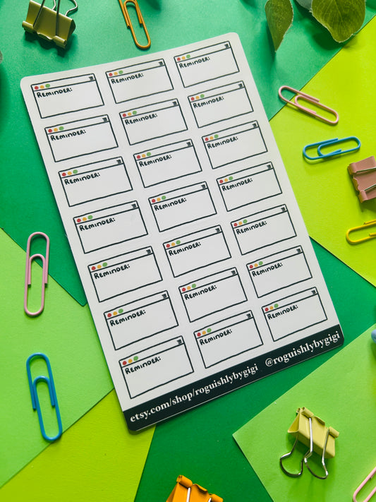 Reminder Planner Sticker Sheet