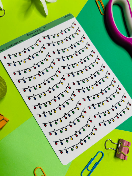 Christmas Lights Planner Sticker Sheet