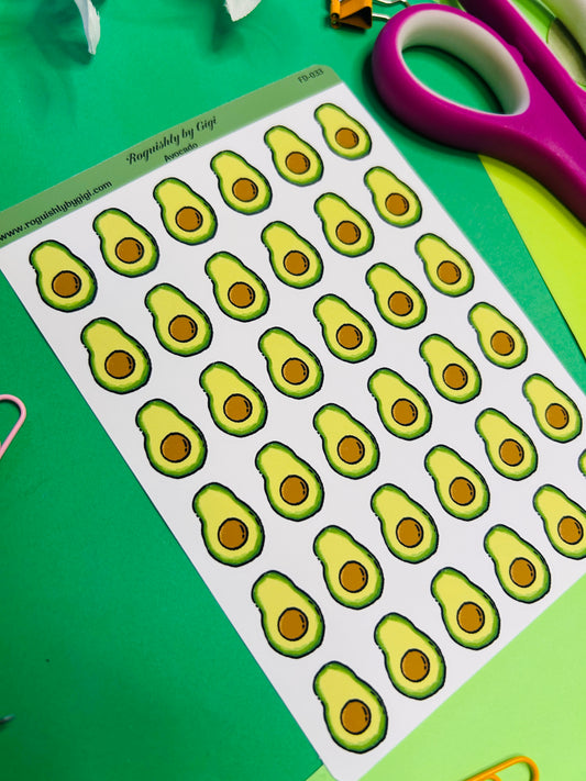 Avocado Planner Sticker Sheet