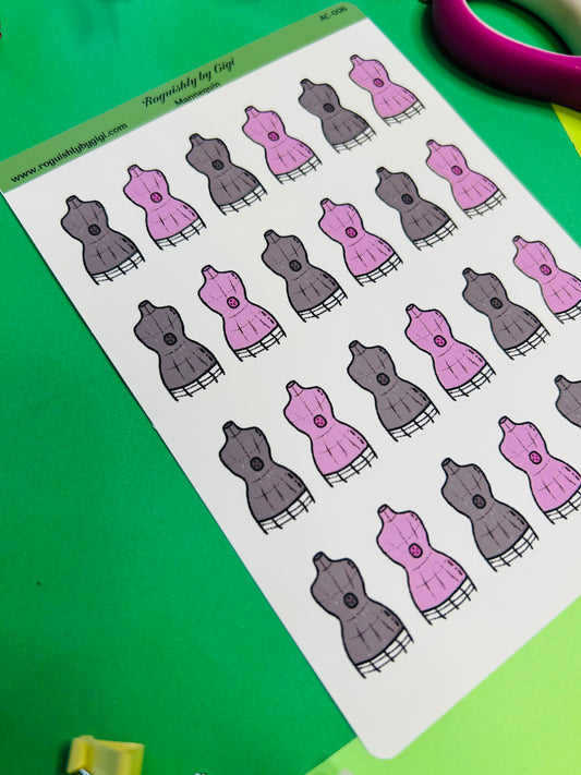 Mannequin Planner Sticker Sheet