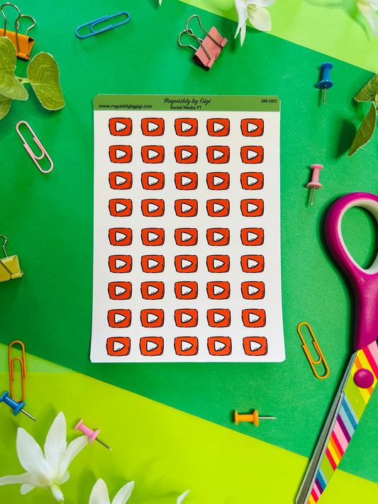Youtube Planner Sticker Sheet