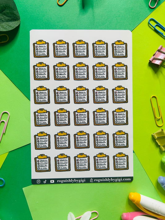 Checklist Planner Sticker Sheet