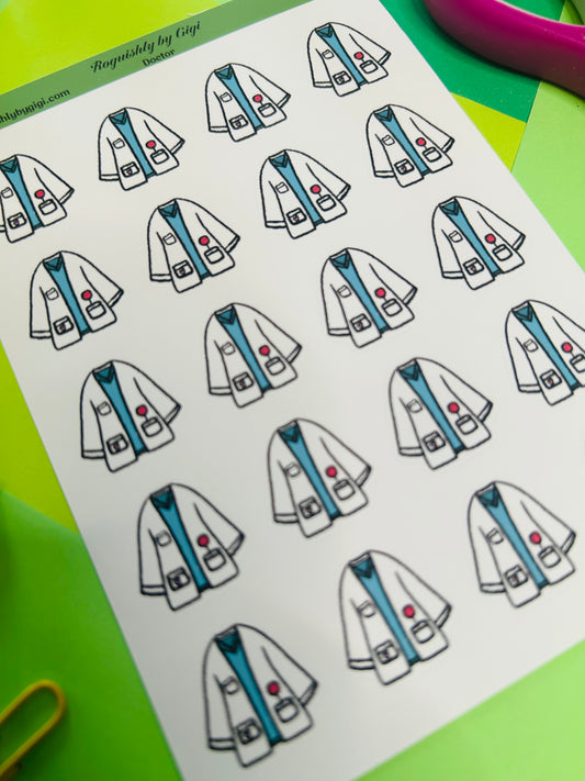 Doctor Coat Planner Sticker Sheet