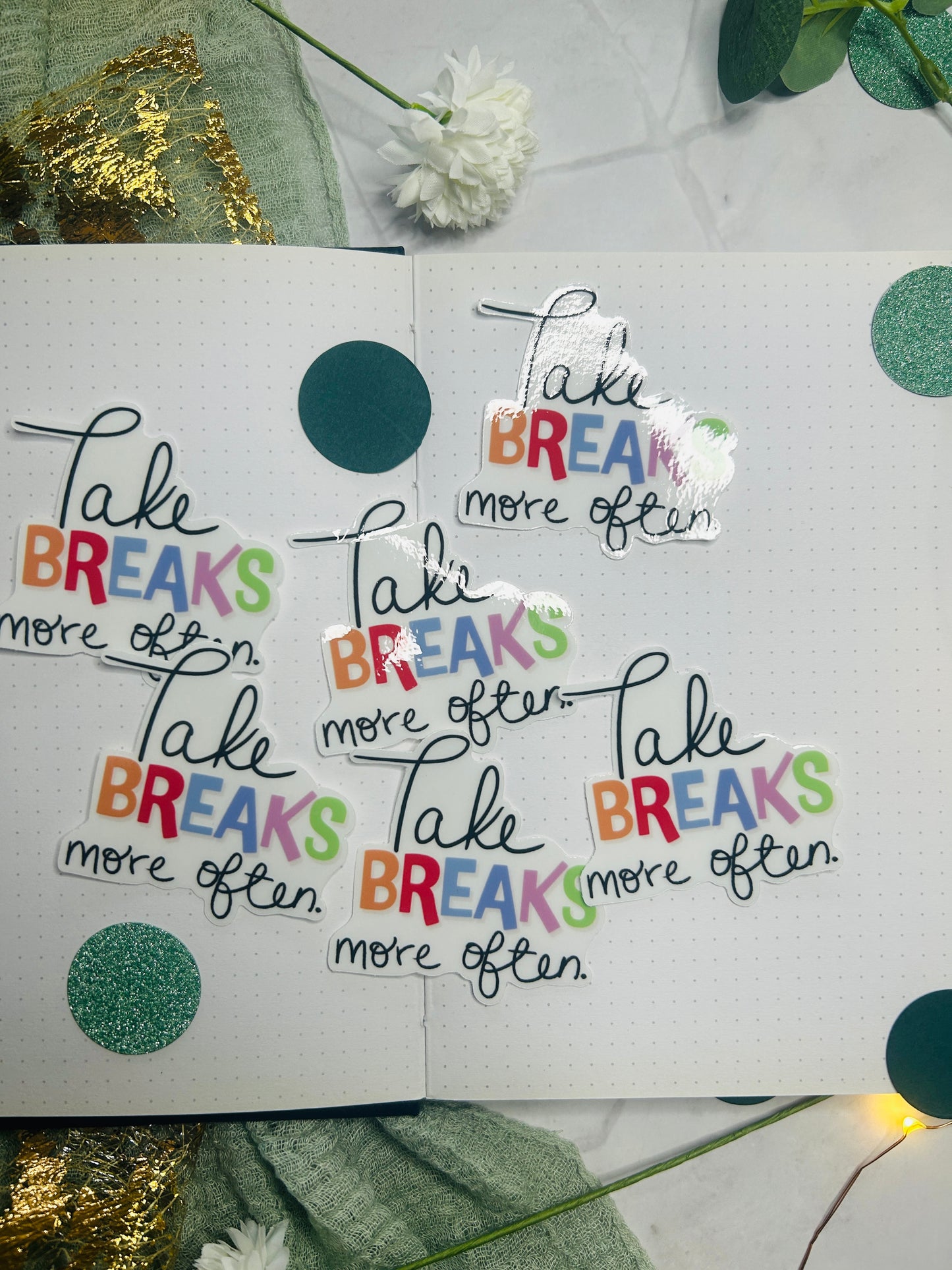 Take Breaks More Often Clear Vinyl Sticker