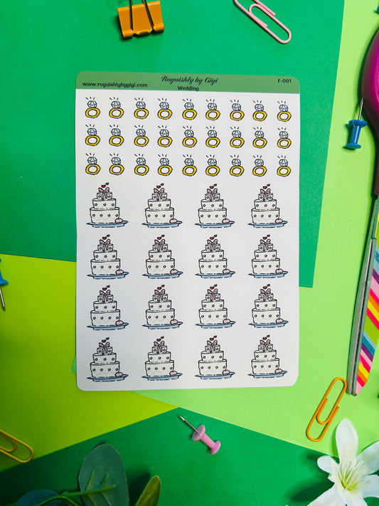 Wedding Cake Planner Sticker Sheet