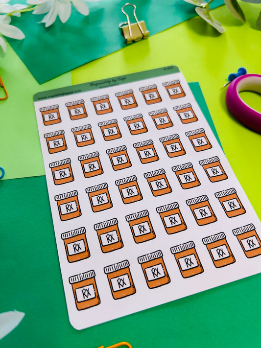 Prescription Planner Sticker Sheet