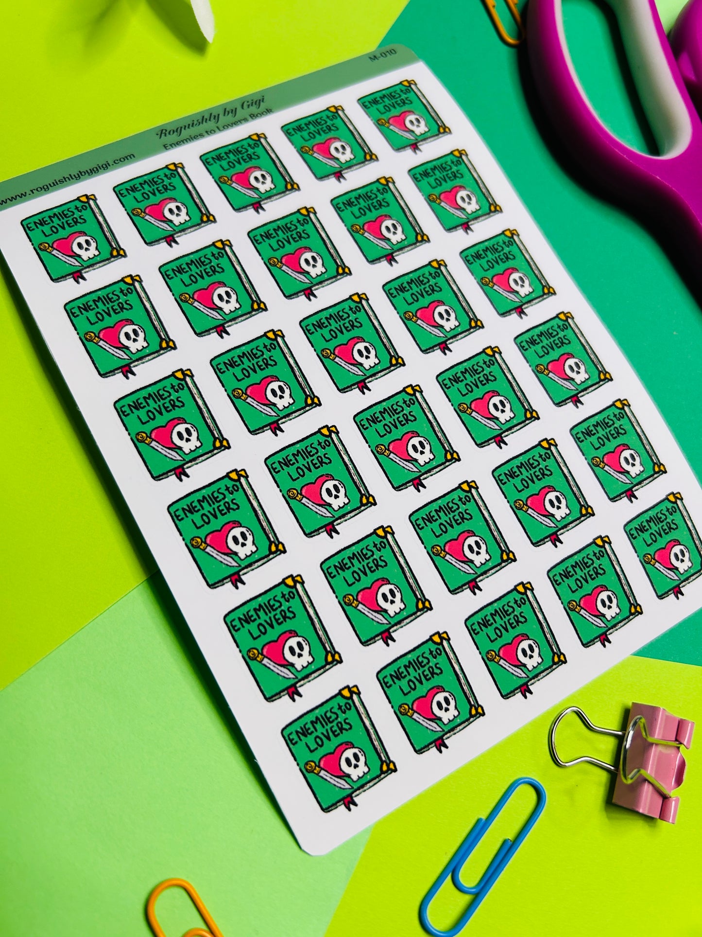 Enemies to Lovers Book Planner Sticker Sheet