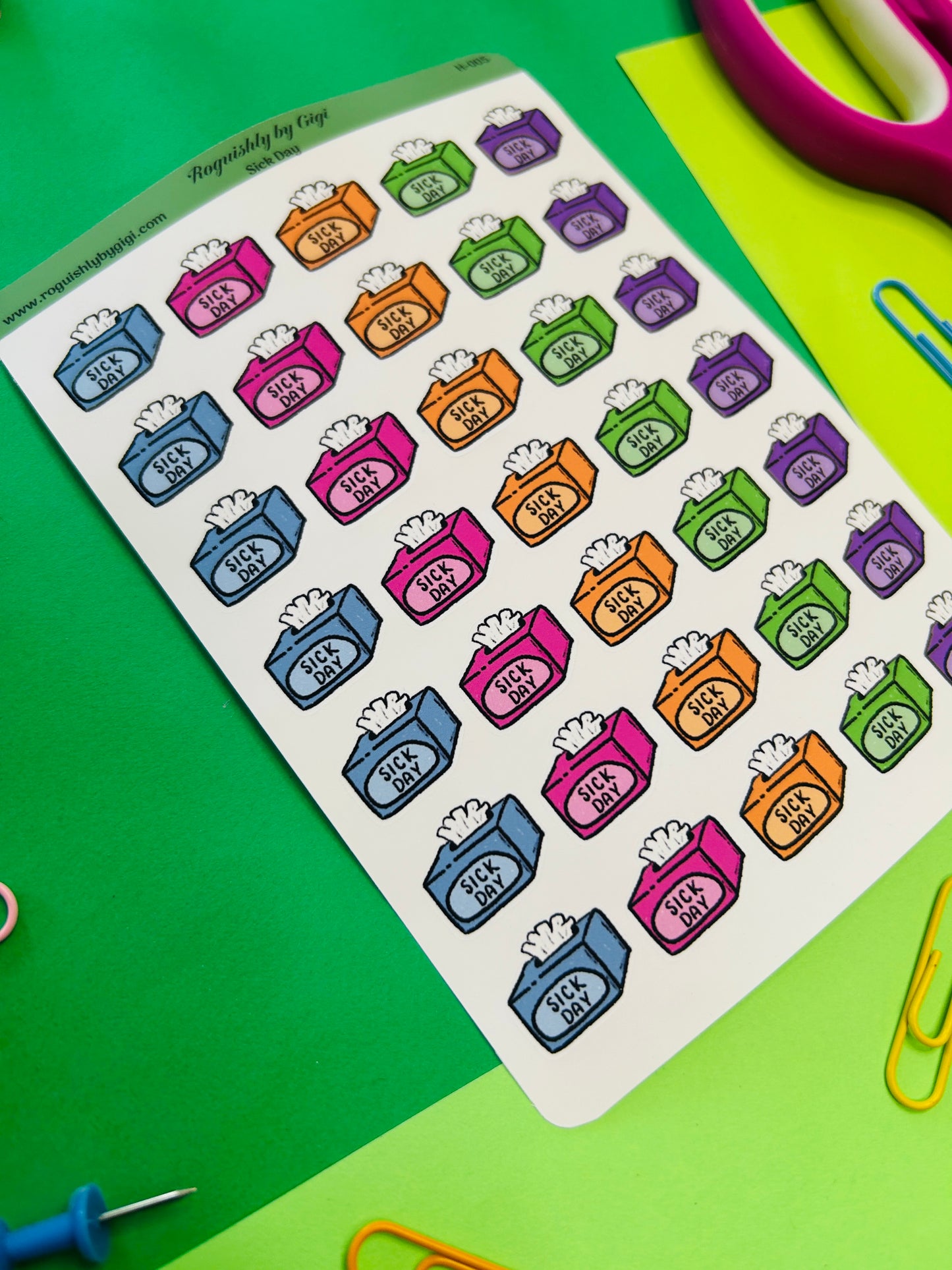 Sick Day Planner Sticker Sheet