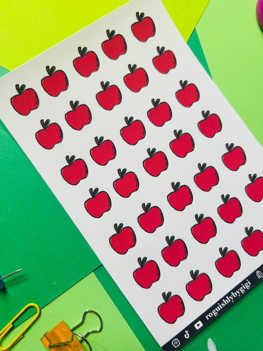 Red Apples Planner Sticker Sheet