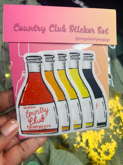 Country Club Soda Sticker Set