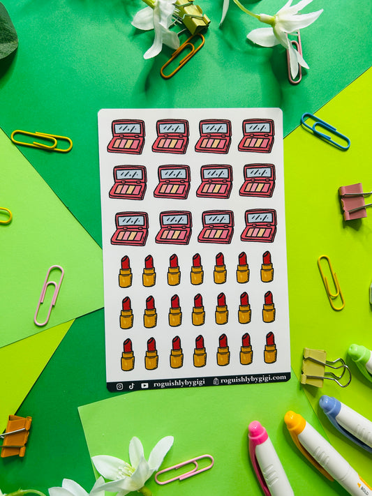Makeup Planner Sticker Sheet