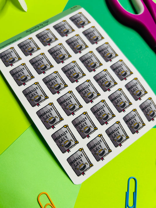 Morally Grey Book Planner Sticker Sheet
