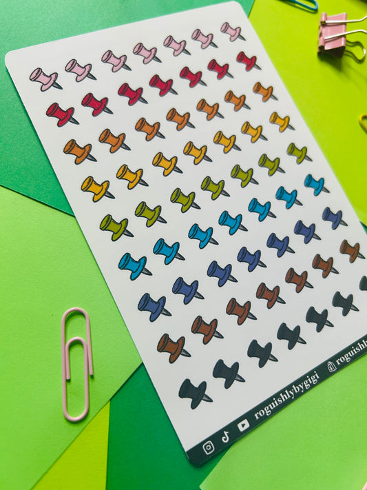 Push Pin Planner Sticker Sheet