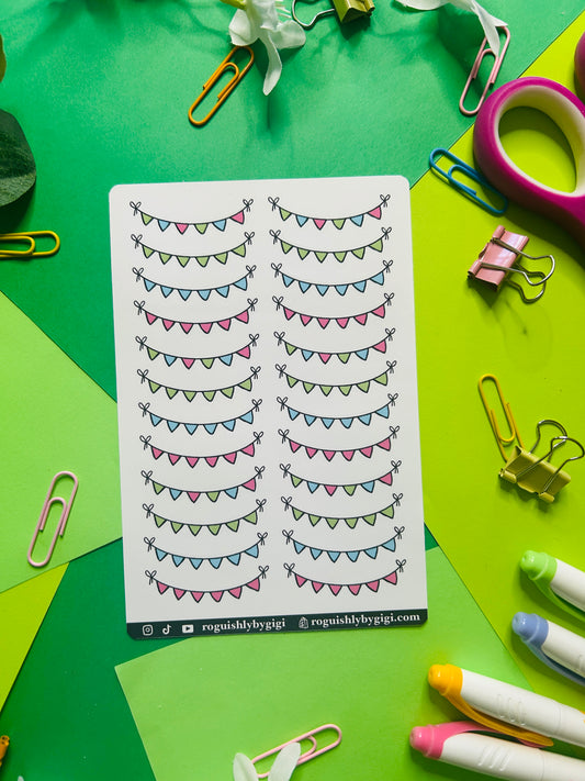 Bunting Flags Pastel Planner Sticker Sheet