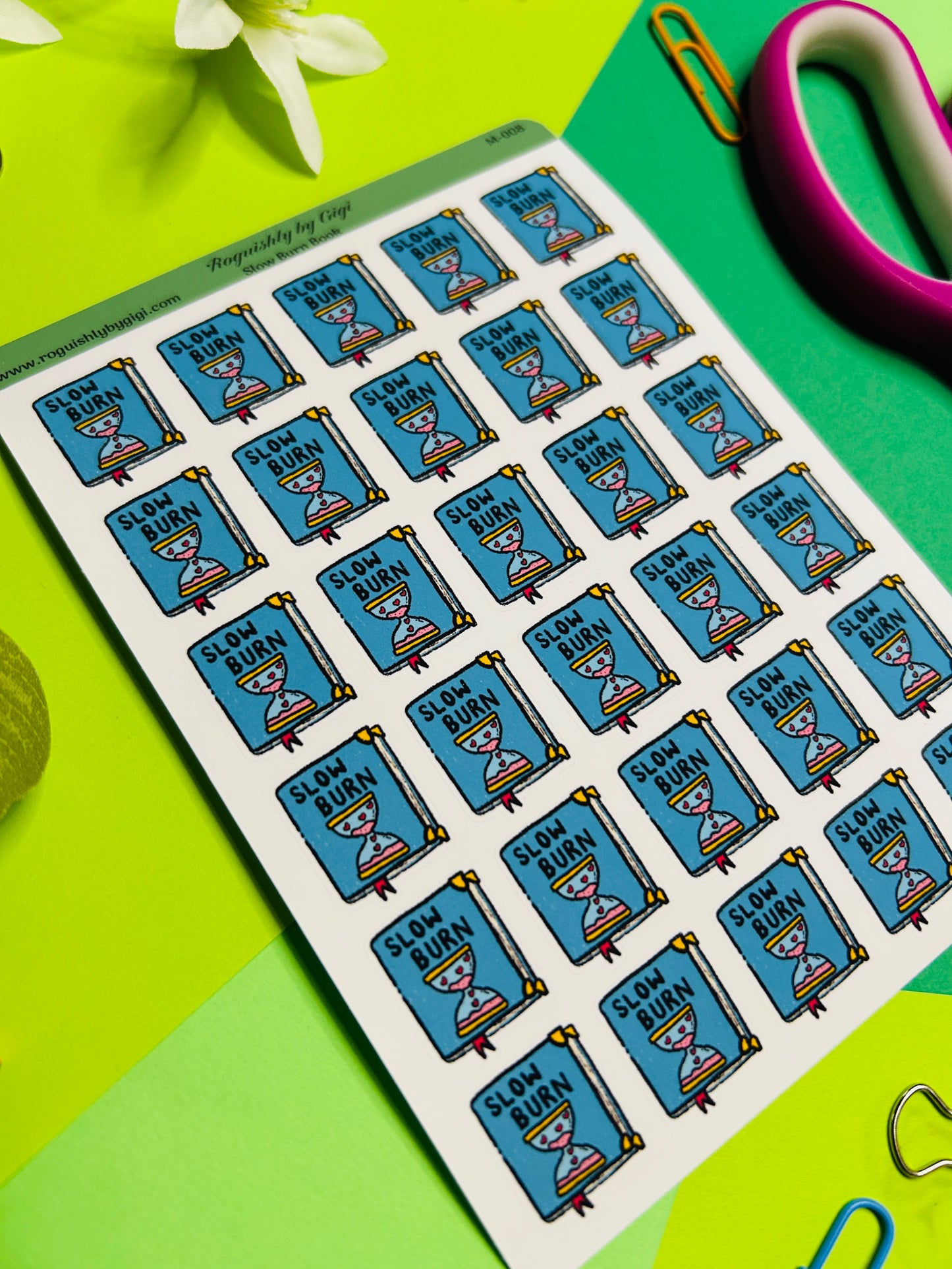 Slow Burn Book Planner Sticker Sheet