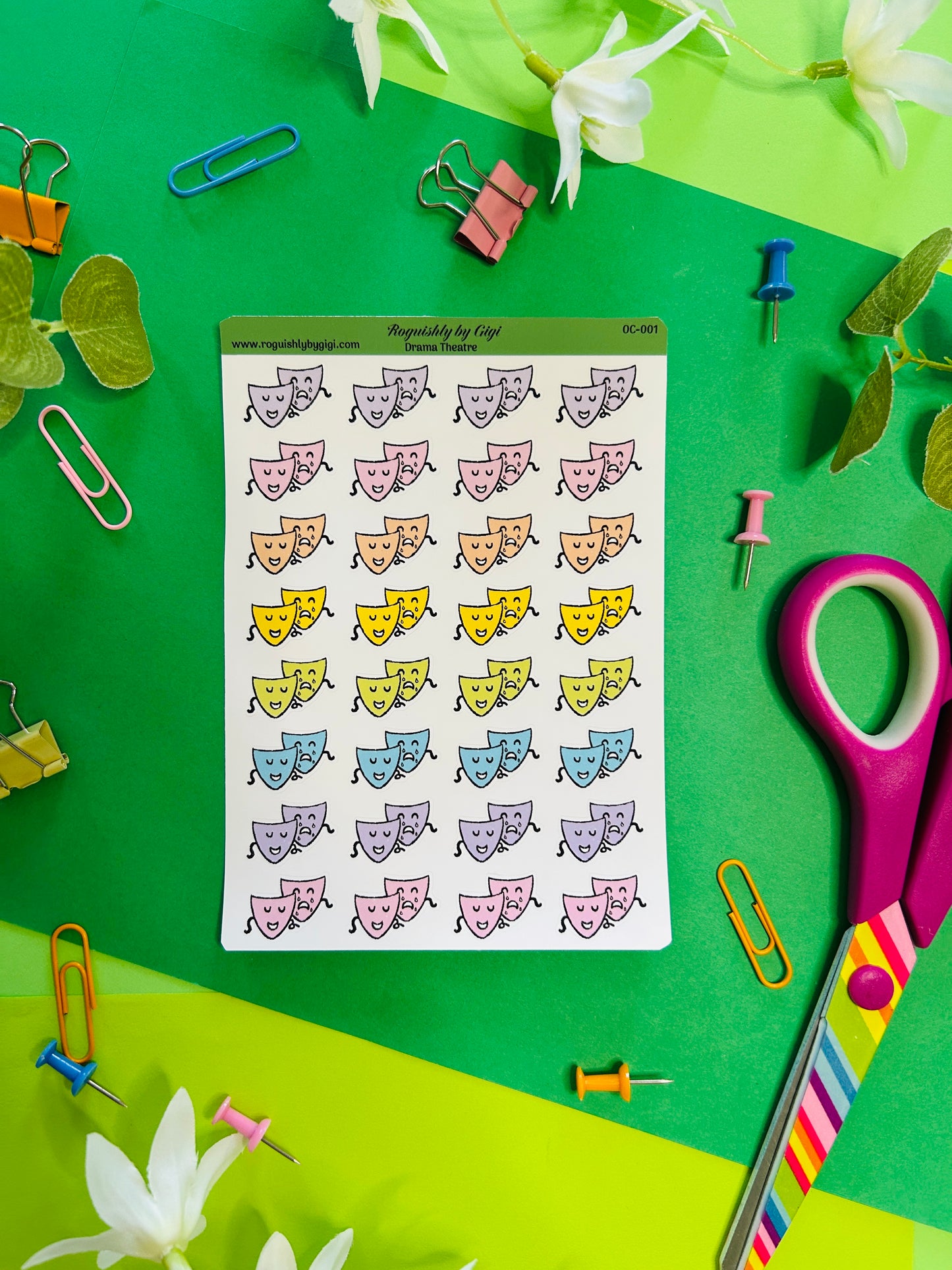 Drama Theatre Planner Sticker Sheet