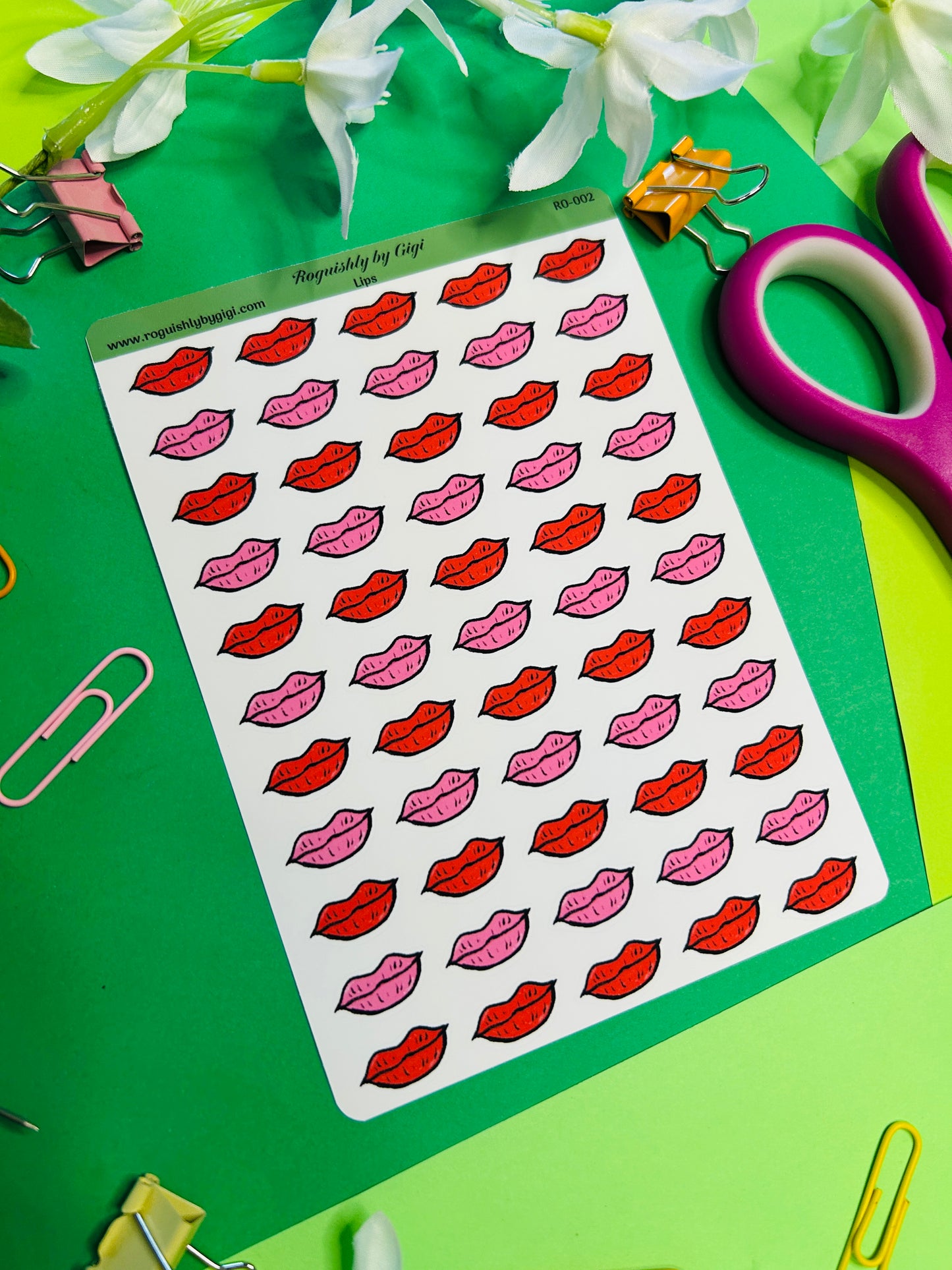 Lips Planner Sticker Sheet