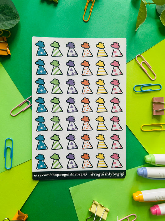 Birthday Hats Planner Sticker Sheet
