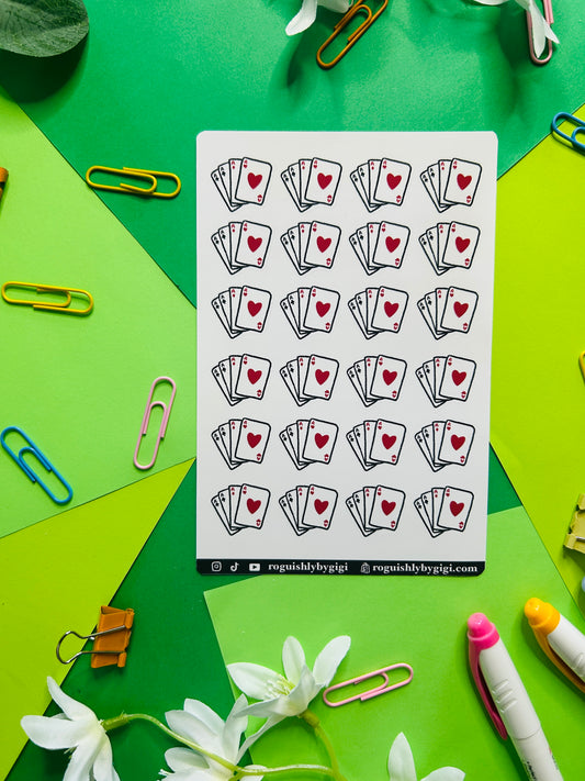Playing Card Planner Sticker Sheet