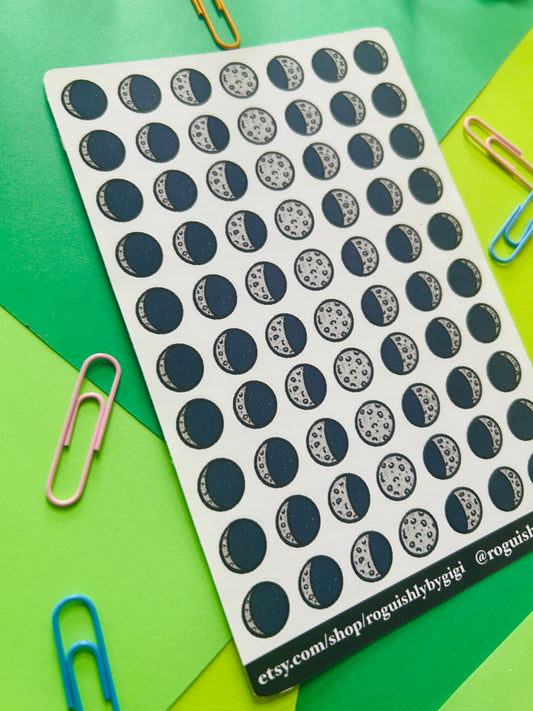 Moon Phases Planner Sticker Sheet
